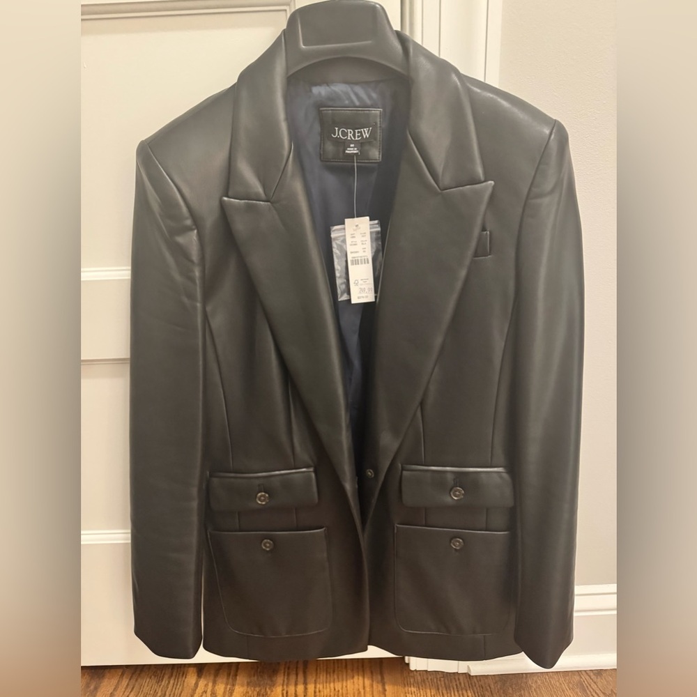 J. Crew Vivienne Faux leather Blazer. Sz 00